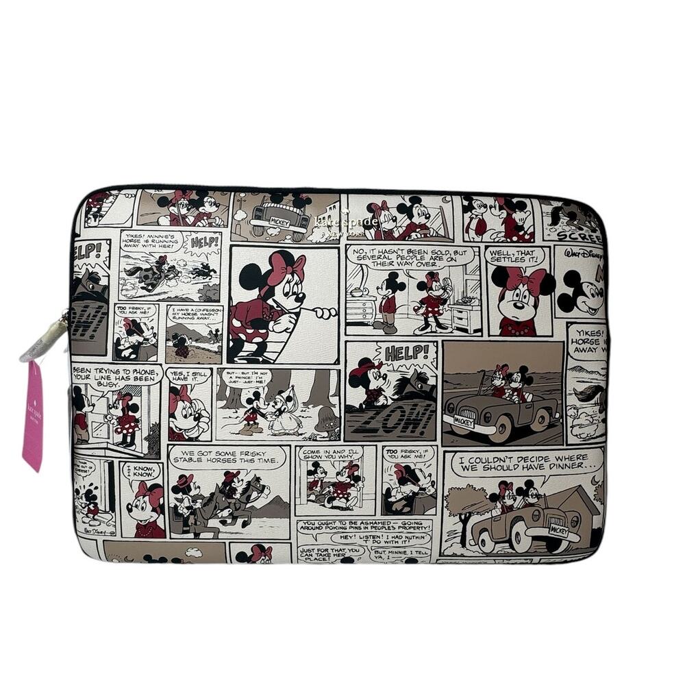 Kate Spade x Disney Minnie Mouse Comic Strip Universal 15 Inch Laptop Sleeve - Picture 1 of 5